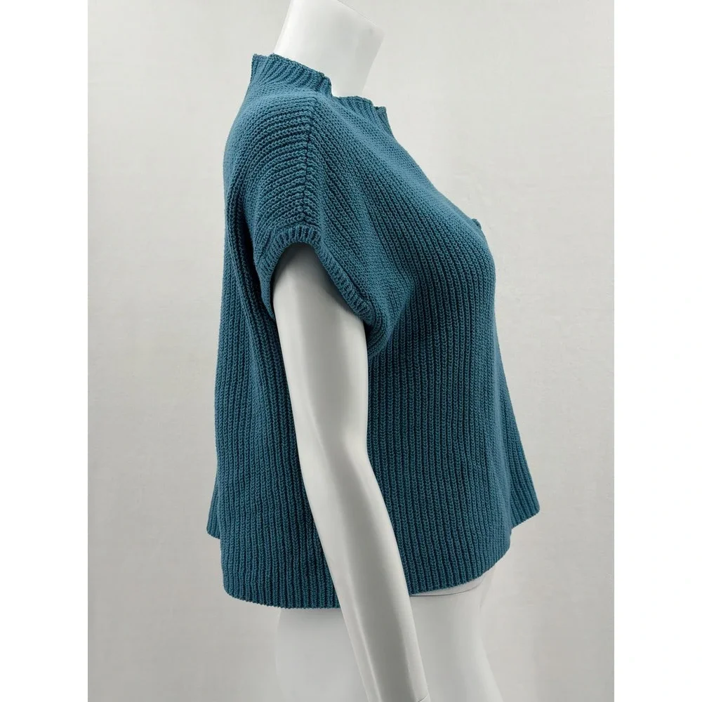 Free People Beach Sweater Womens Medium Teal Freya Oversized Boho Pullover Knit